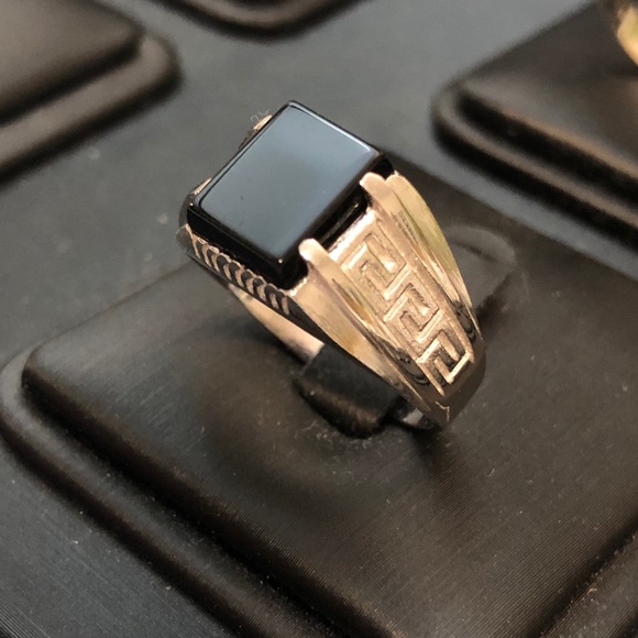 Other - ⭐️HOST PICK🌟 925 Sterling Silver Men Natural Black Onyx Ring